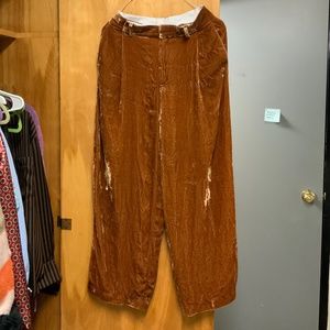 Velvet wide leg pants